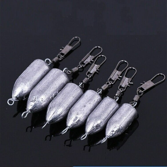 5/10Pcs Lead Sinkers 10-120g Fishing Weight Swivel Snap Link Trolling Bass Perch