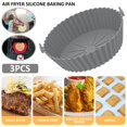 thumbnail image 4 of 3Pcs Air Fryer Silicone Pot avec Poignée Réutilisable Air Friteuse Doublure Résistant à la Chaleur Air Friteuse Panier Poêle, 4 of 8