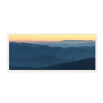 Stupell Industries Panoramic Horizon Sunset Sunrise Blue Mountain Range , 17 x 7, Design by Lori Deiter