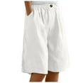 thumbnail image 1 of Women's Elastic Shorts Button Down with Pocket for Spring Summer Fall, 1 of 5