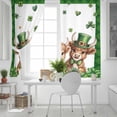thumbnail image 5 of St. Patrick's Day Blackout Curtains for Bedroom, Cute Highland Cow Shamrock Gold Coin Green Thermal Insulated Kitchen Drapes with Grommets, Light Blocking Window Treatment, 2 Panels 42" x 63", 5 of 7