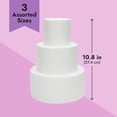 thumbnail image 4 of 3 Piece Round Foam Cake Dummy Set for Decorating, Faux Cake in 3 Sizes for Birthday, Wedding Display (10.8 Inches Tall), 4 of 8