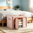 thumbnail image 6 of Foldable Linen Storage Box, Clear Window Clothes Organizer, Double Zipper Blanket Storage Bin With Handles For Bedding, Dorm, Closet, Seasonal Garment Organization, 6 of 6