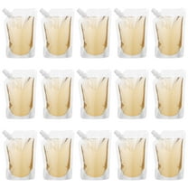 Amosfun 50pcs Transparent Beverage Flasks Standing Liquor Pouches Portable Plastic Drinks Bags Juice Bags