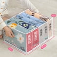thumbnail image 6 of Naturegr Wardrobe Organizer with Handle 5 Grids Large Capacity Dust-proof Foldable Storage Mesh Bed Sheet Quilt Cover Clothes Organizer for Bedroom, 6 of 7