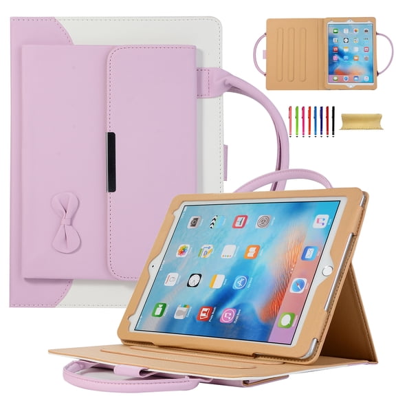Allytechgroup Hand Bag Case for Apple iPad Air 13" M4 M3 2025/2024/ iPad Pro 13" M4 2024/ iPad Pro 12.9" 2021/2020/2018/2022, Stylish Bowknot Cover with Pocket Stand Protective Case for Girls Women