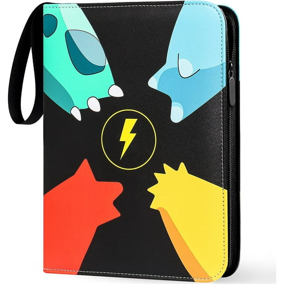 Large Capacity Trading Card Binder - 4-Pocket Trading Card Binder with 50 Sleeves - 400 Pockets Card Collector Binder Album Holder for Boys Girls Toys Gift