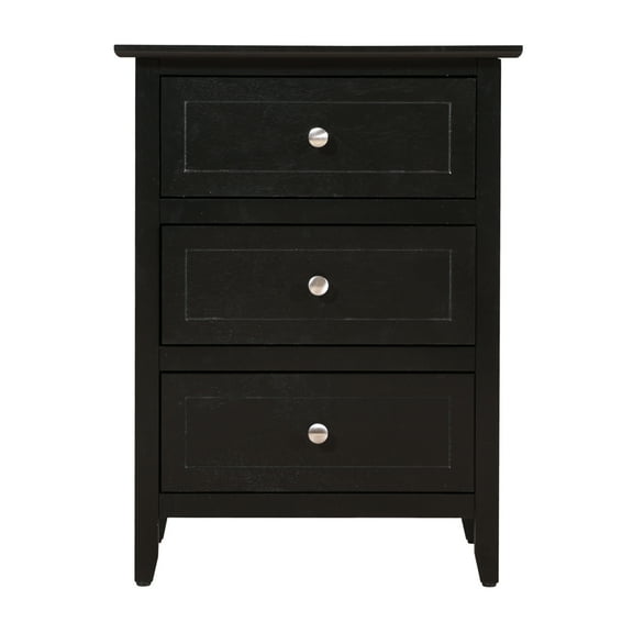 Passion Furniture Indoor Home Office Decortative Small Safe Storage Bedroom, Living Room End Table - Black