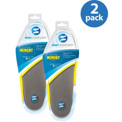Women's Antimicrobial Memory Foam Insoles 2 Pack Value