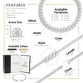 thumbnail image 3 of BEBERLINI Cuban Link Bracelet Silver Curb Chain 8.5" Stainless Steel Fashion Jewelry For Men 5 mm, 3 of 7