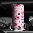 thumbnail image 3 of 20oz Halloween Pink Spooky Hearts and Ghosts Skinny Tumblers Stainless Steel Tumbler with Lid and Straw,Vacuum Insulated Double Wall Travel Tumbler Cups with Cleaning Brush for Coffee,Tea, 3 of 6