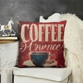thumbnail image 4 of Vintage Style Coffee Decorative Throw Pillow Cover,But First Coffee Square (First Coffee), 4 of 5