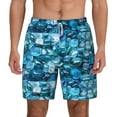 thumbnail image 2 of Picia Blue Kyanite pattern Mens Swim Trunks with Compression Liner Stretch Beach Shorts Quick Dry with Zipper Pockets No-Chafing Board Shorts-Medium, 2 of 9