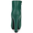thumbnail image 4 of Unique Bargains Women's Round Toe Zipper Platform Block Heel Ankle Boots, 4 of 6