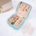 thumbnail image 5 of Small Jewelry Box, Portable Jewelry Box Organizer PU Leather Mini Travel Jewelry Storage Case for Rings Earrings Necklace Bracelets Jewelry Gift for Women Girls Blue, 5 of 8
