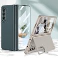 thumbnail image 2 of Dteck Case for Samsung Galaxy Z Fold 5,Luxury Leather + PC Case Built-in Screen Protector Magnetic Stand Cover For Galaxy Z Fold 5 5G,Darkgreen, 2 of 9
