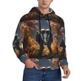 thumbnail image 2 of Naloa Romantic Flower Astronaut Couple Men's Casual Hooded Collar Drawstring Hoodies Pullover Sweatshirts Casual Long Sleeve Shirts-3X-Large, 2 of 7