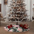 thumbnail image 4 of Rateoe Rose Flowers Pattern Christmas Tree Skirt with Ties , Christmas Tree Decorations, Farmhouse Christmas Decor Xmas Holiday Decorations-36", 4 of 6