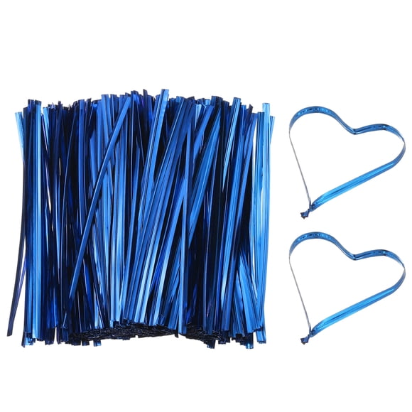 Uxcell Metal Twist Ties, Metallic Bread Ties for Treat Plastic Bags Gift Wrapping Candy Coffee Bag Plant Party Cake Blue