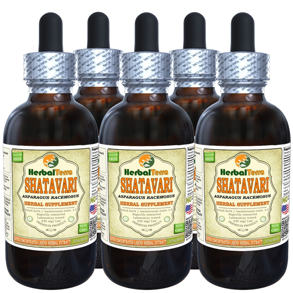 Shatavari (Asparagus Racemosus) Tincture, Organic Dried Root Powder Liquid Extract (Herbal Terra