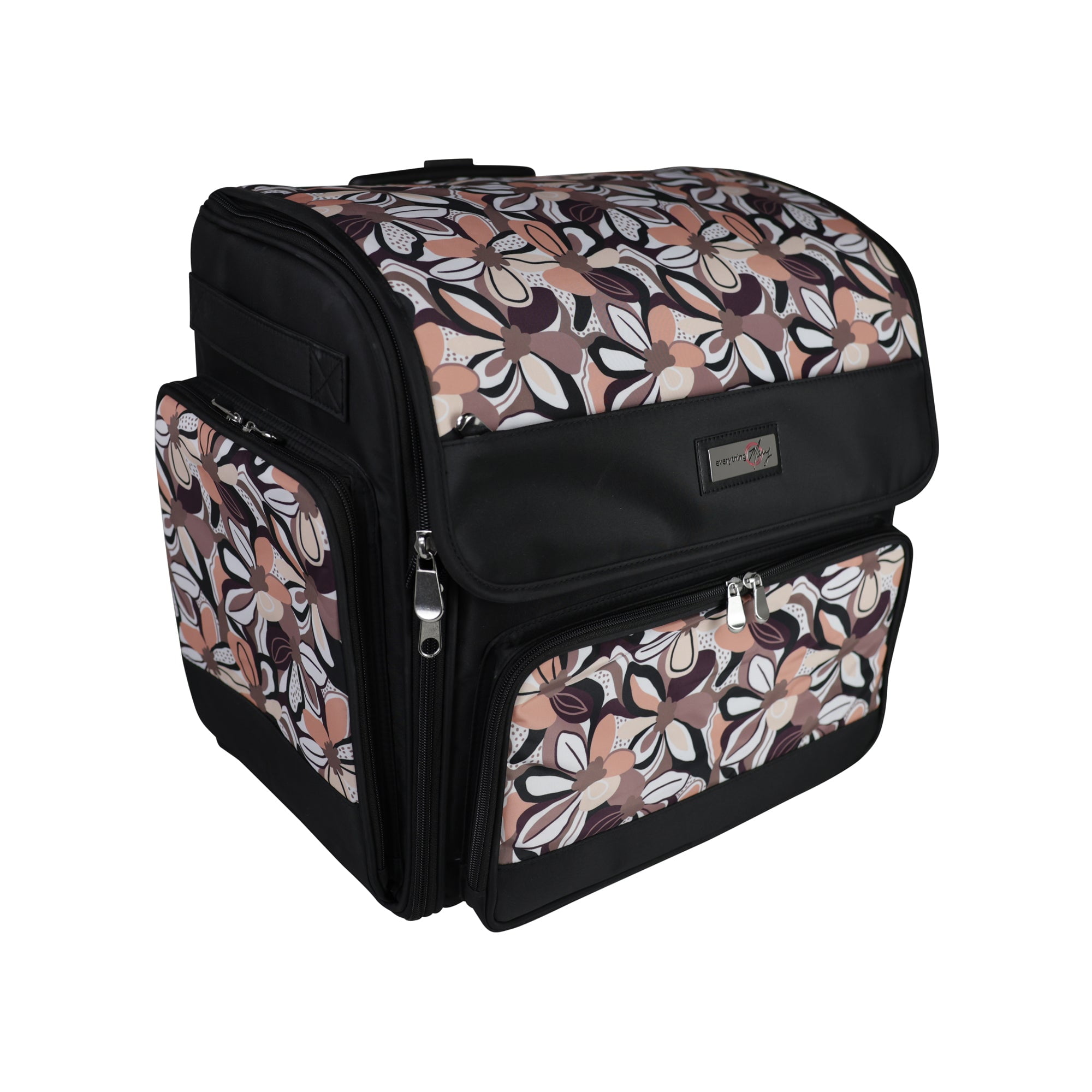 Deluxe Rolling Nurse Bag, Tan Floral - Everything Mary