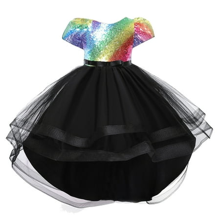 

Kids Children Toddler Baby Girls Dress Spring Summer Tulle Sequins Glitter Dress For Performance Children Formal Clothes Cute Girls Dress Princess Dress