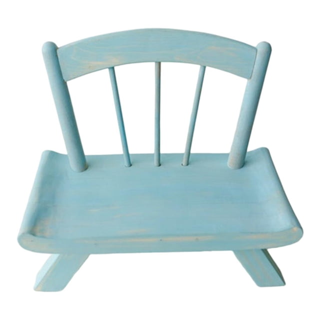 Silla para bebé recién nacido, accesorios de madera, adornos, escena multifuncional para filmar. Azul