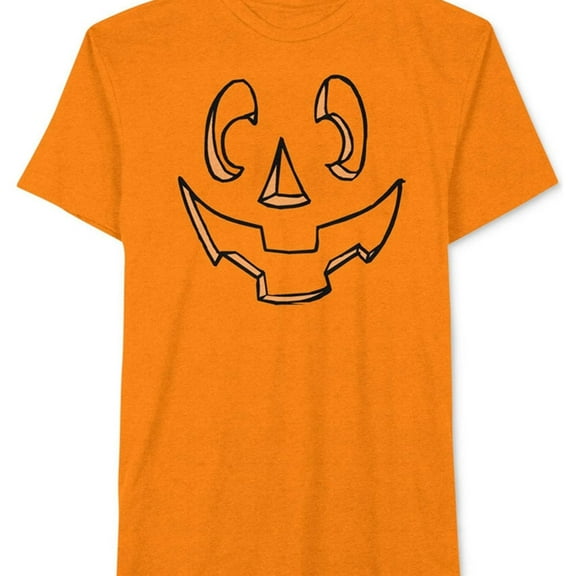 Jem Mens Carved jack-O-Lantern Graphic T-Shirt, Orange, Large