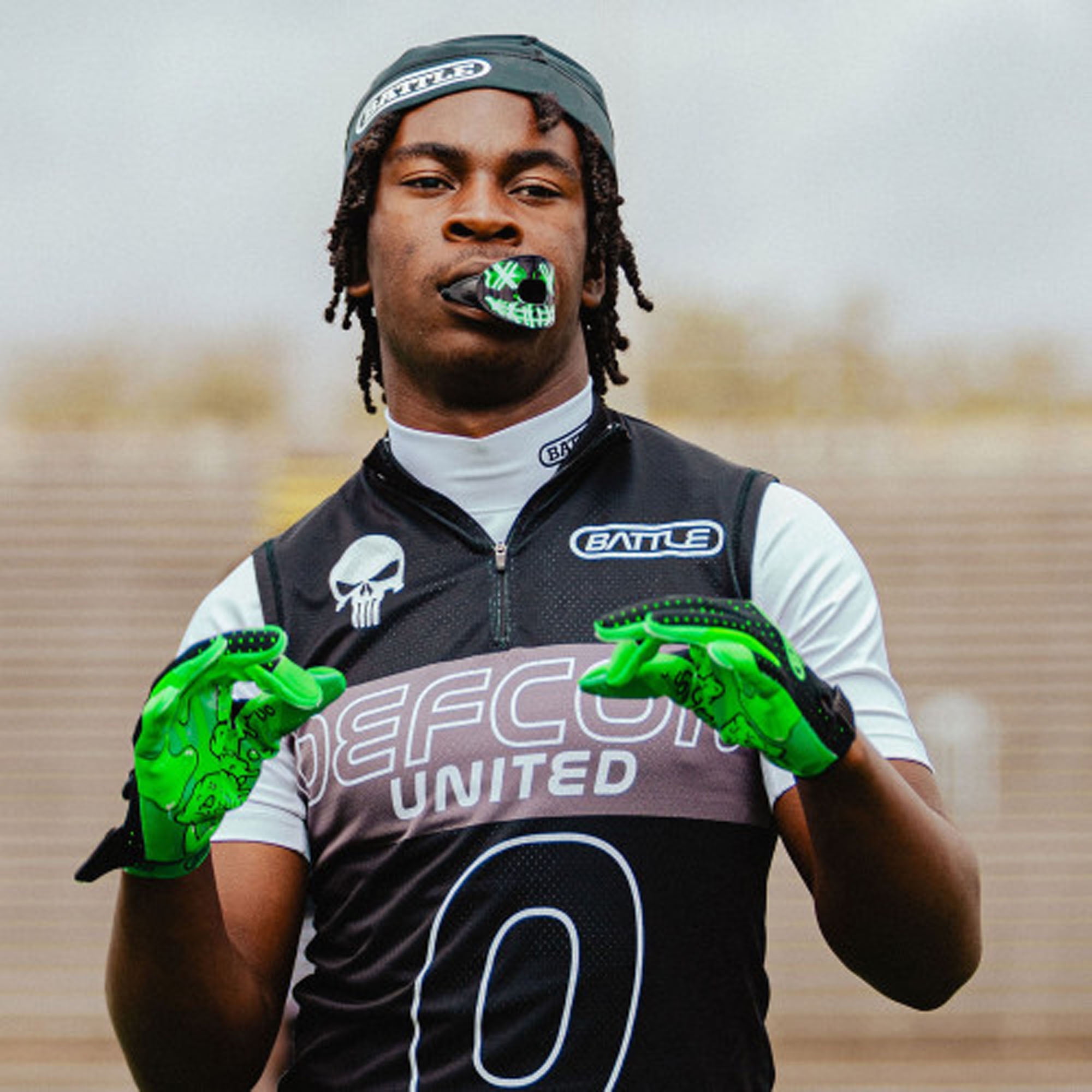 Battle Sports Adult  "Slime" Doom Speed Receiver Football Glove - Neon Green -  Medium