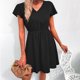 thumbnail image 5 of Vestido De Verano Para Mujer, Transpirable, Cuello En V, Cintura Elástica, Vestido De Manga Acampanada Para La Vida Diaria ANGGREK Otros, 5 of 6