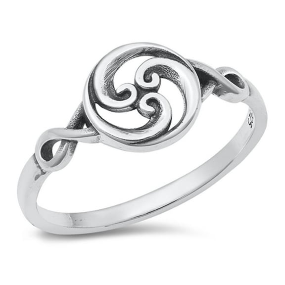 Celtic Spiral Sun Infinity Ring .925 Sterling Silver Band Jewelry Female Male Unisex Size 6