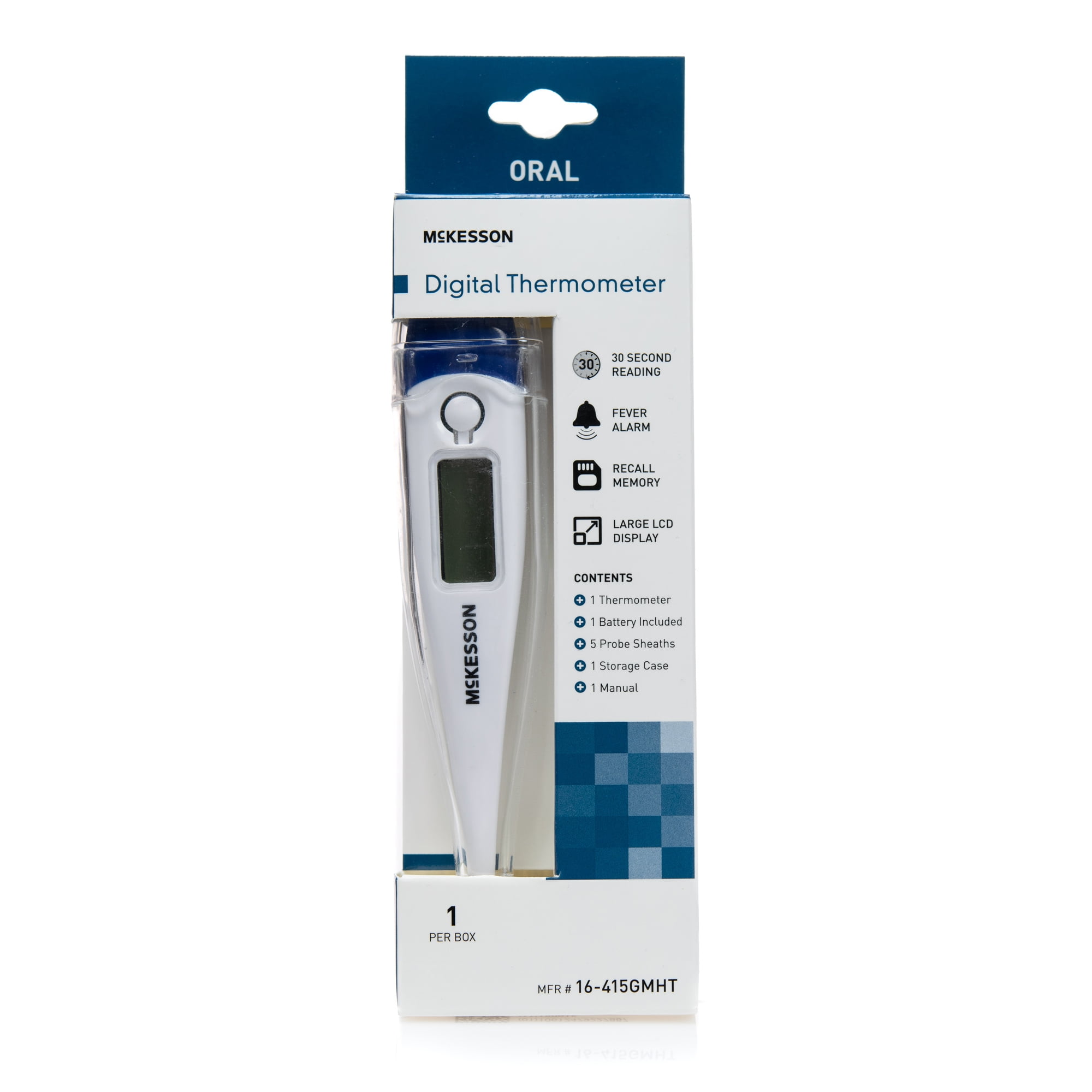 McKesson Oral Digital Thermometer Stick LCD Display 16-415GMHT 1 Each