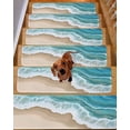 thumbnail image 2 of Stair Treads for Wooden Steps,Turquoise Ocean Peel and Stick Stair Treads with Adhesive,Gradient Brown Shore Sandy Beach Abstract Non Slip Indoor Stairs Runner Rugs Mats for Elders Dogs 8"x30" 7PCS, 2 of 7