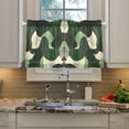 thumbnail image 2 of Yayeee Kitchen Curtains Tier Pair Light Filtering 27"x36" Rod Pocket Short Cafe Window Panel, Black Abstract, 2 of 6