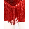 thumbnail image 5 of iiniim Womens Sleeveless Sparkly Sequins Tassel Fringe Dress with Hat Latin Jazz Salsa Tango Dancewear Red L, 5 of 7