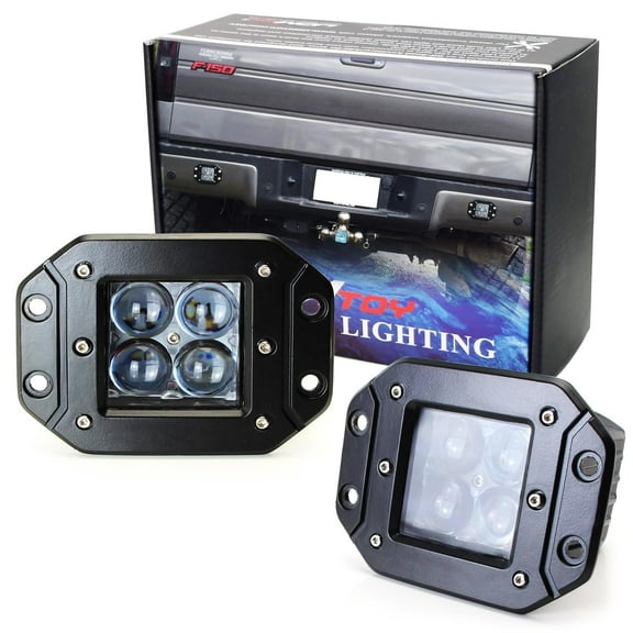 3-Inch Flush Mount 4D Optic Projector Lens High Power LED Pod Lights, For Jeep Truck Off-Road ATV 4WD 4x4, 2 Pack, White, 12V, Waterproof