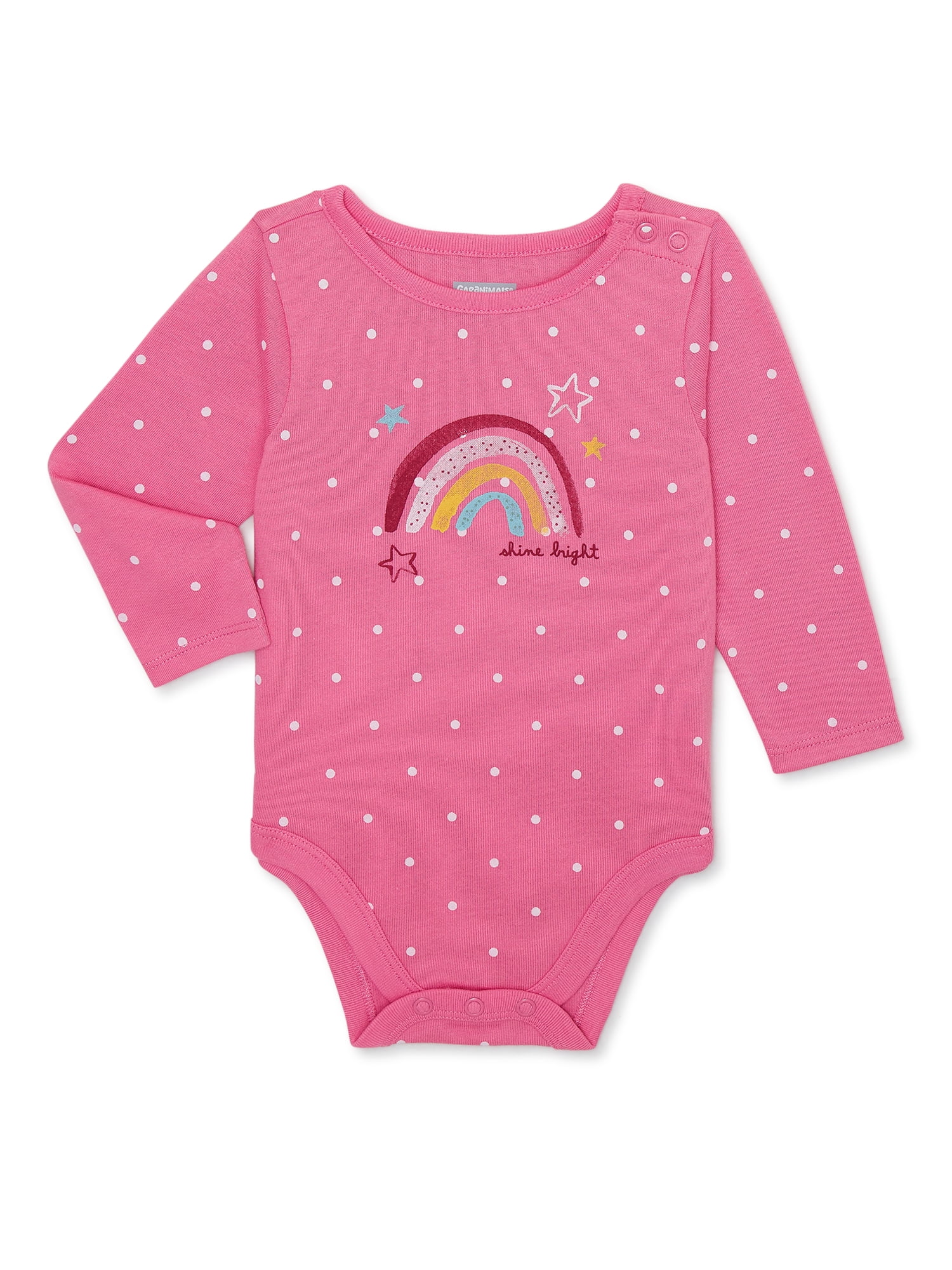 Garanimals Baby Girl Long Sleeve Print Bodysuit, Sizes 024 Months