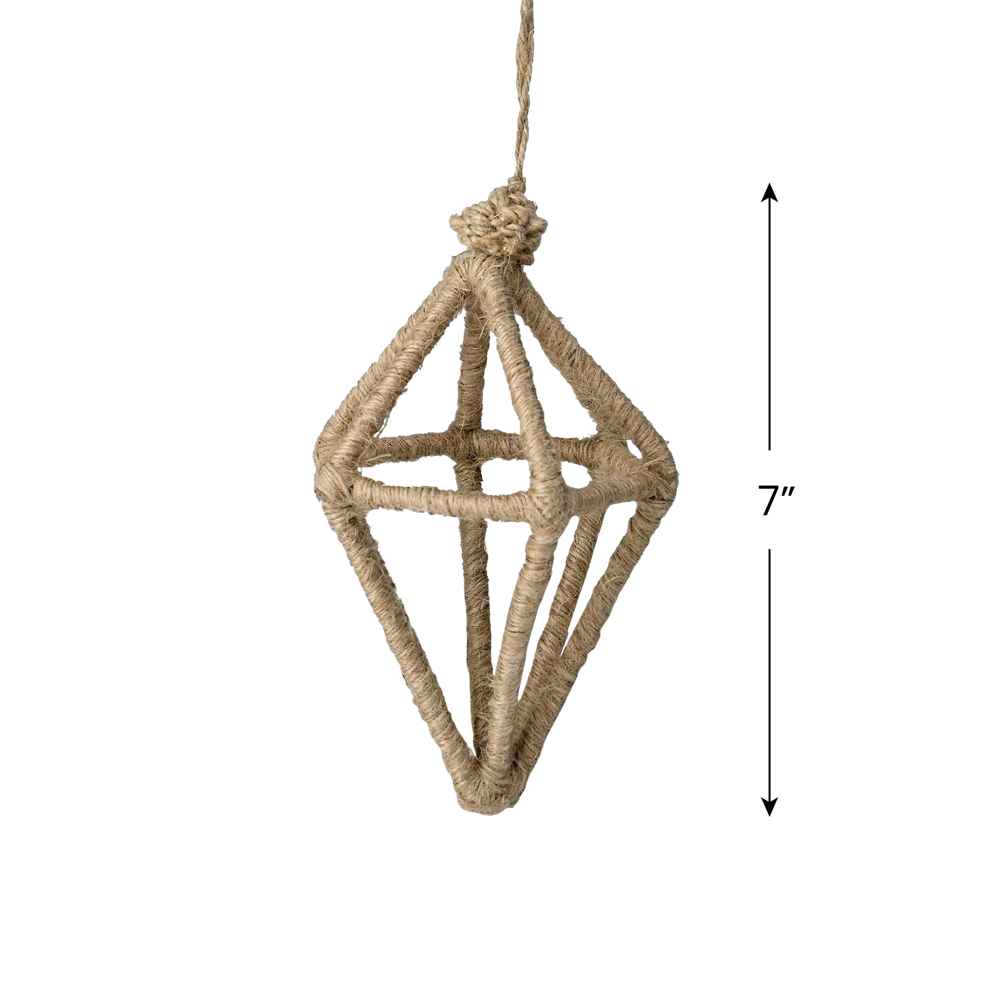 Allstate 6" Beige Jute Wrapped Open Kismet Christmas Ornament