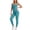 Light Blue, variant on Athletic Rompers for Women Ribbed Long Sleeve Bodysui Stretch Women Workout Outfit Seamless Tummy Control Jumpsuits