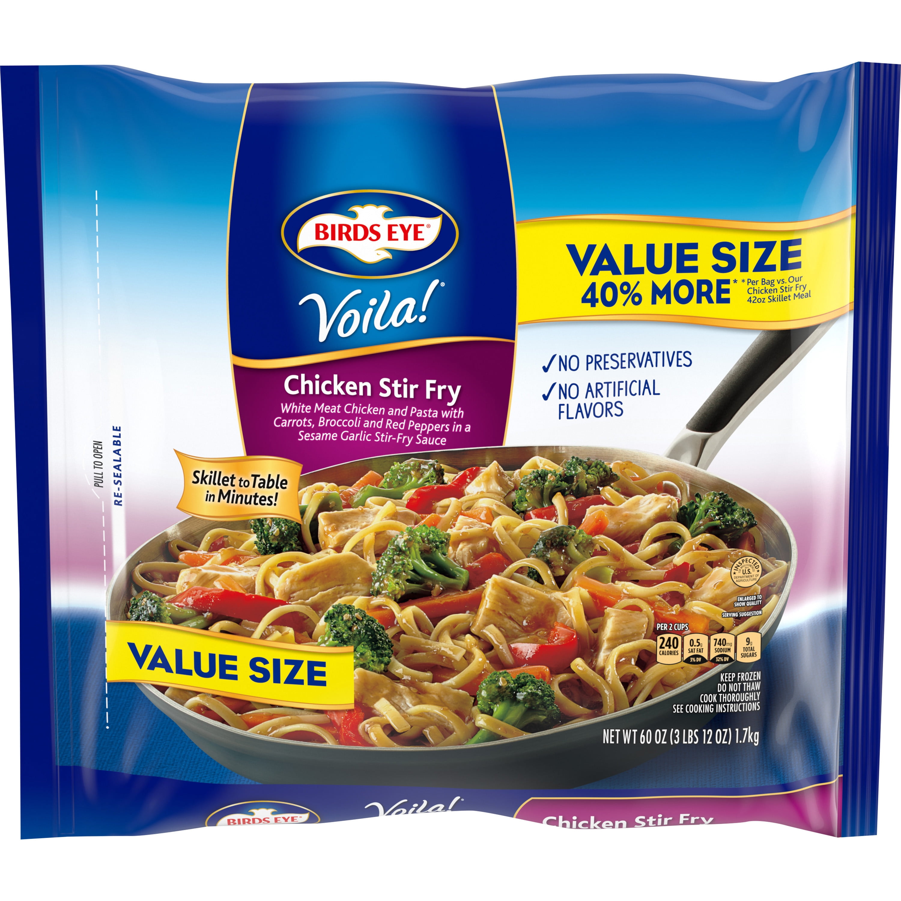 Birds Eye Voila! Family Size Chicken Stir Fry, Frozen Meal, 60 OZ