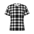 thumbnail image 3 of Naloa White And Black Plaid Men's T-Shirt Sport T-shirt Men's Basic Tee Casual Men's Shirt, Round Neck, Short Sleeves - Large, 3 of 5