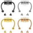 thumbnail image 1 of Anneaux de Nez Faux Septum Magnétiques Fer à Cheval Anneaux de Nez Anneaux 316L Acier Inoxydable Manchette de Nez Réutilisable Sans Perçage pour Femmes Hommes Acier, avec Pointes de Rechange (4 Pcs), 1 of 6
