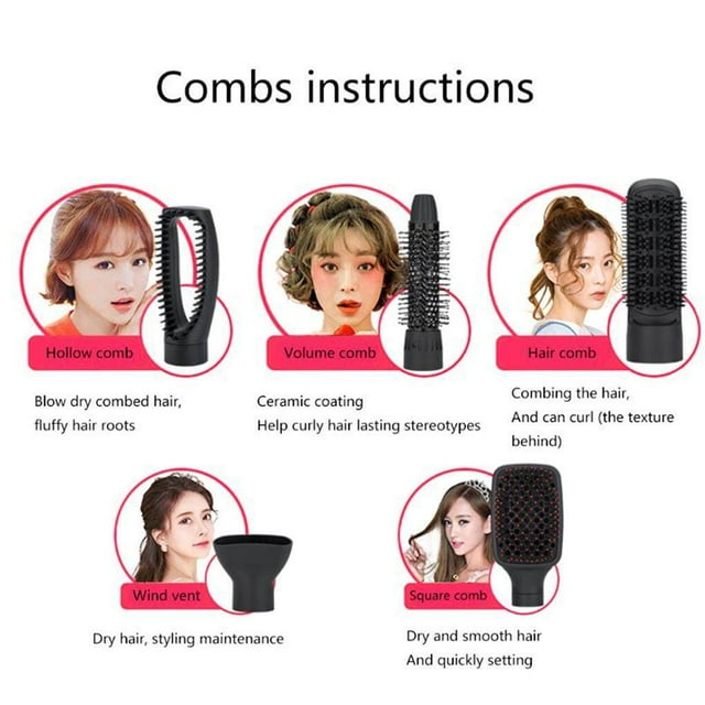 5 In 1 Multifunction Hot 1 Multifunction Hot Air Brush Kit Comb Negative Lonic Eliminate Frizzing Hair Styling Comb