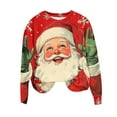 thumbnail image 2 of Craaazy Funny Santa Xmas Printed Shirts For Women Long Sleeve Sweatshirt With Round Neck Gifts For Women, 2 of 4