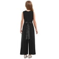 thumbnail image 2 of TTAO Girls Jumpsuit Sleeveless Chiffon Romper Long Wide Leg Trousers Party Wedding Communion Formal Black 8, 2 of 7