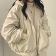 thumbnail image 2 of JFGHDG Fleece Jacket Fur Jackets for Women Fluffy Jacket Lightweight Jacket for Women Shackets for Women 2025 Womens Jackets Casual Long Winter Coats for Women Beige L, 2 of 8