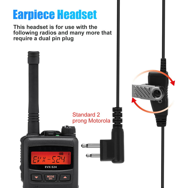Walkie Talkie Earpiece, HFDR Noise Canceling Headset 2 Pin