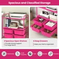 thumbnail image 6 of Gymax Rolling Storage Cart w/4 Drawers & 2 Shelves Multipurpose Plastic Trolley on Pink, 6 of 10