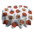 thumbnail image 4 of White Background Football Helmets Pattern Round Tablecloth 60"x60",Wrinkle Wipeable Table Cloth for Kitchen Dining Room Picnic Patio Party, 4 of 6