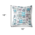 thumbnail image 4 of 18" X 18" Beige And Blue Paisley Zippered Suede Throw Pillow, 4 of 5